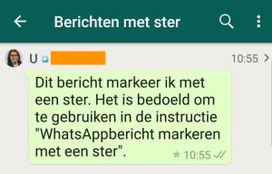 WhatsAppbericht met ster gemarkeerd