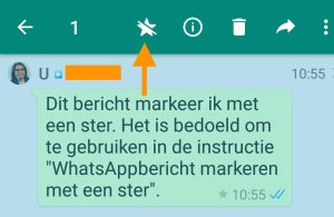 WhatsAppbericht met ster verwijderen