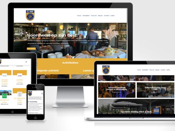 website ondernemersvereniging getoond op verschillende devices
